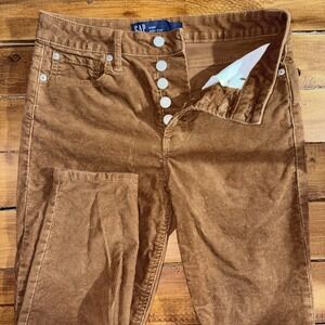 Gap High Rise Corduroy Skinny Pants Women's 6/28 Brown Stretch Universal Legging